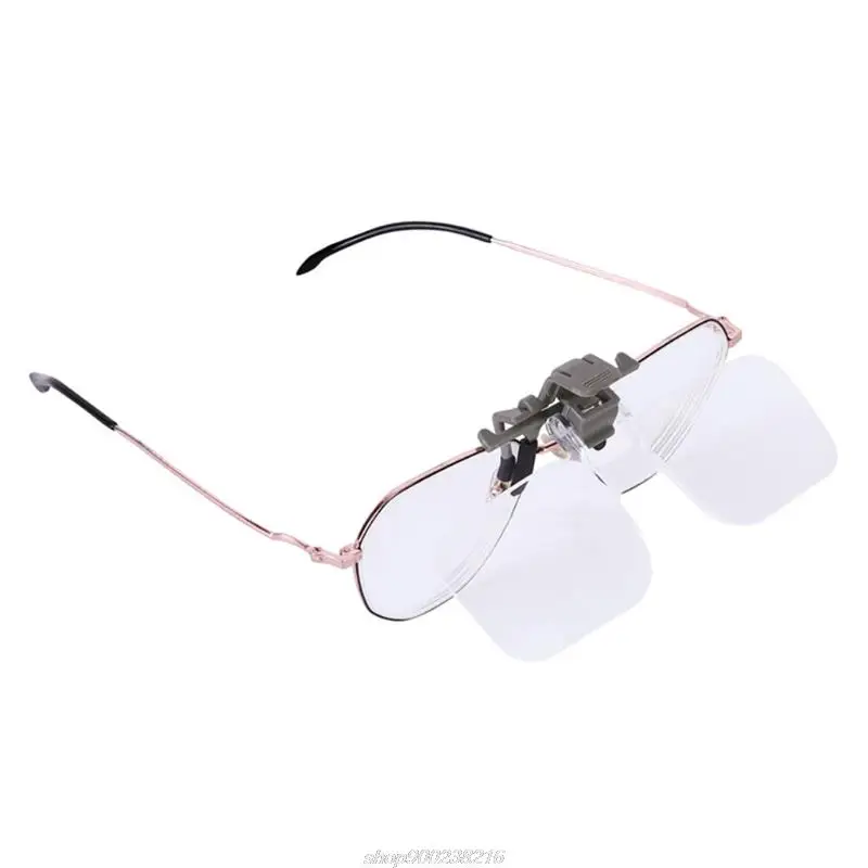 Clip On Head-Mounted Magnifier for Eyeglasses 2.0+ Magnification Strength Magnifying Glasses for Close Work Read S16 21 Dropship