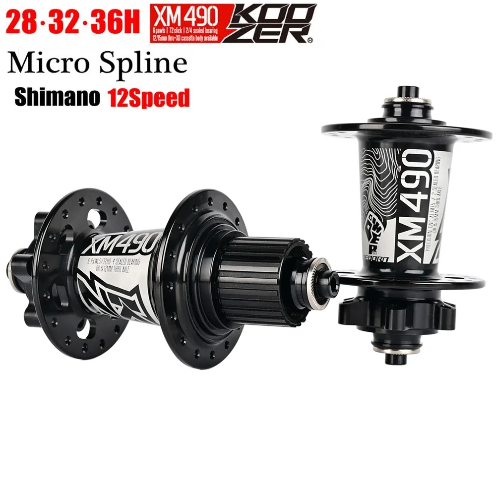 

12 Speed Koozer XM490 MTB Micro Hubs Mountain bike Disc brake Hub 28 32 36 Holes 12s MS Hub For M6100 M7100 M8100 M9100