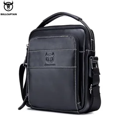 BULLCAPTAIN 2020 Marca de Couro Retro Zipper Messenger Bag Bolsa de Ombro dos homens Moda Bolsa de Mensageiro dos homens Ocasional