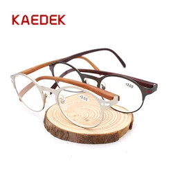 KAEDEK-gafas de lectura ultraligeras para hombres y mujeres, marco redondo de plástico retro, bisagra de resorte, gafas de dioptrías de alta calidad