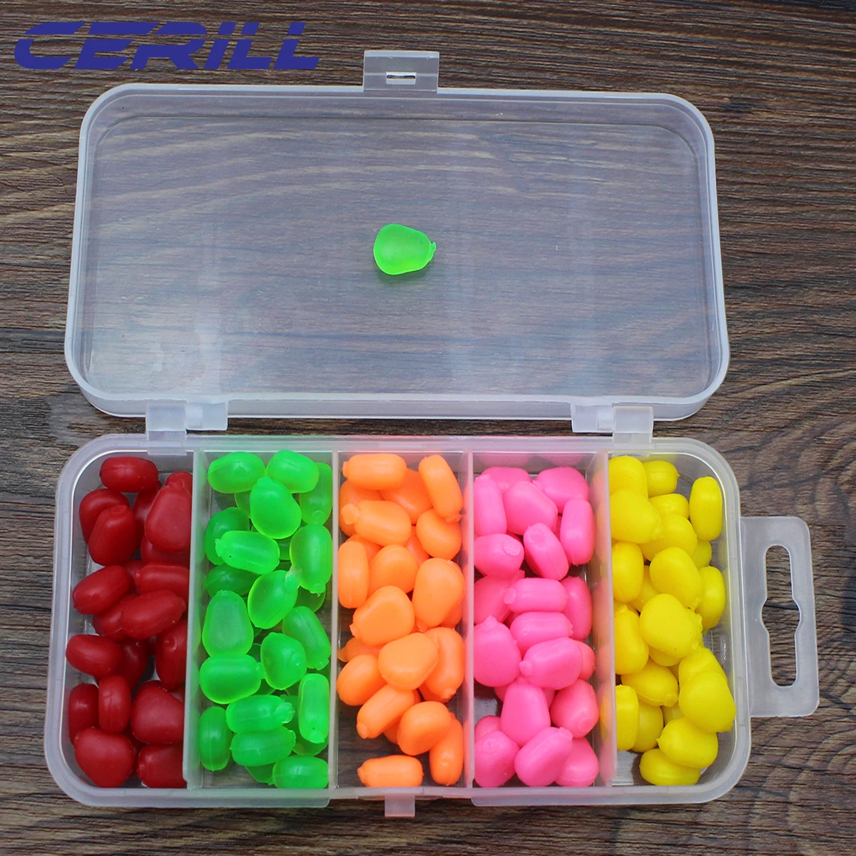 Cerill 100 pcs/kit Sinking Bait Pop Soft Fishing Lure Silicone Artificial Swimbait Carp Bass Cream Smell Corn Grass Rubber Bait