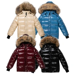 Winter Teenage Children's Down Coat Girls Boys White Duck Down Warm Jacket 1-16Y