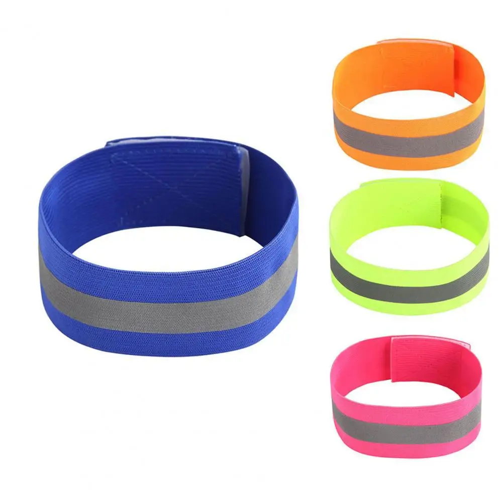 Elastic Arm Band Outdoor Running Jogging Reflective Armband Detachable Polyester Sports Safety Warning Arm Belt for Cycling