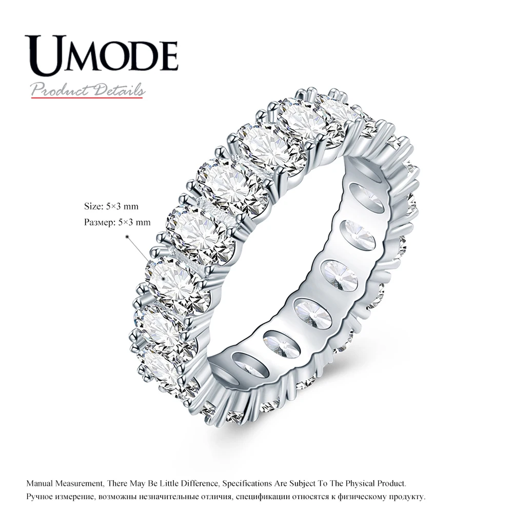 UMODE Eternity Rings for Women Luxury Wedding Bands Cubic Zirconia Femme Girls Couples Gift Fashion Jewelry UR0580A