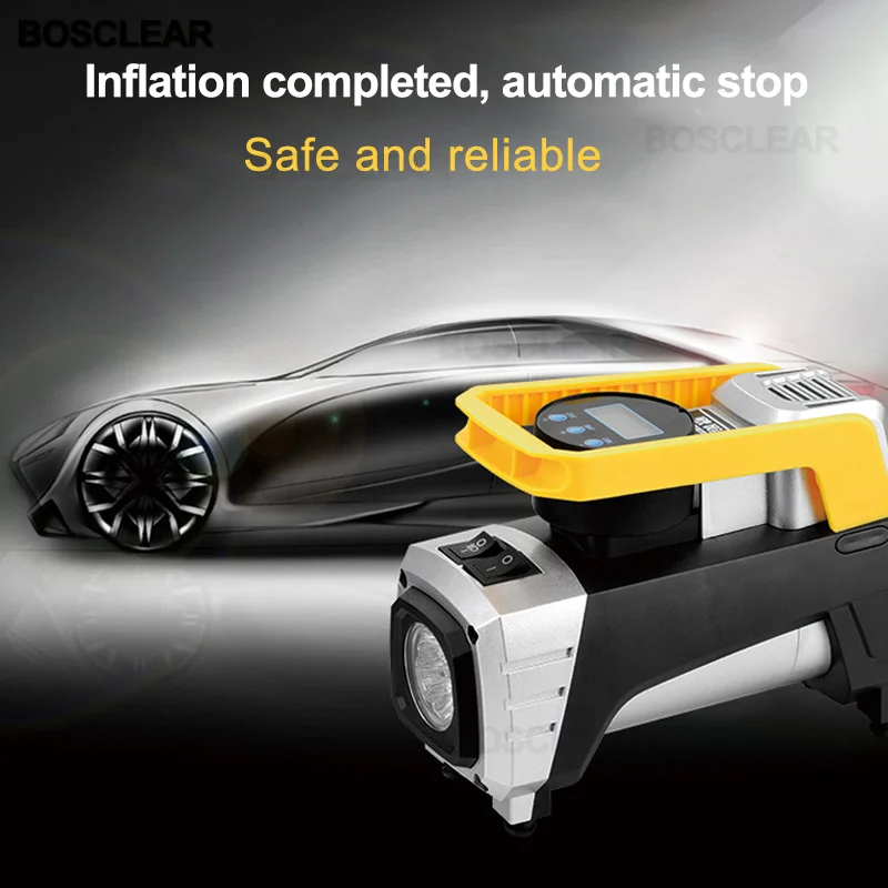 

12V Car Auto Portable Pump Tire Inflator Handheld Electric Digital Air Compressor Pump LED Light for Car Truck Motorcycles Bicyc