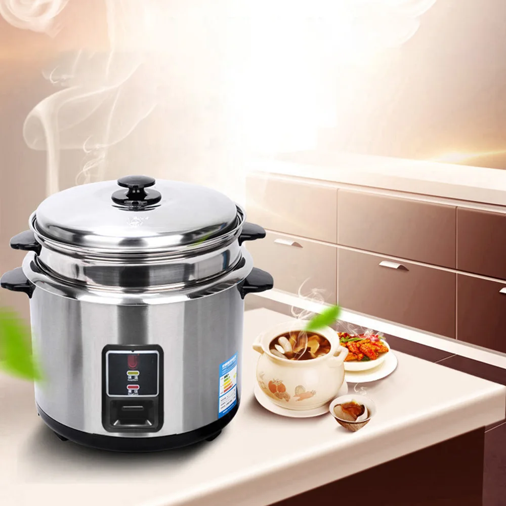 Stainless steel rice cooker genuine old-fashioned household thickened external steel steamer rice cooker