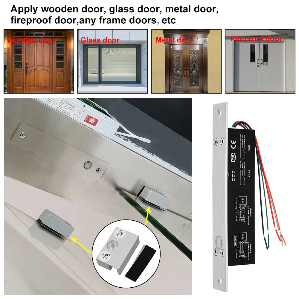 Narrow Type Electric Bolt Lock Fail Safe/Secure Drop Electronic Door Locks with Time Delay Feedback for Access Control System