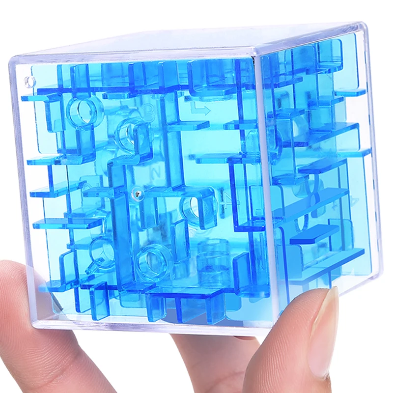 

3D Maze Cube Toy Game for Children 1 to 3 Metal Ball Educational Brain Learning Puzzle for Kids Adults Boys Intellect