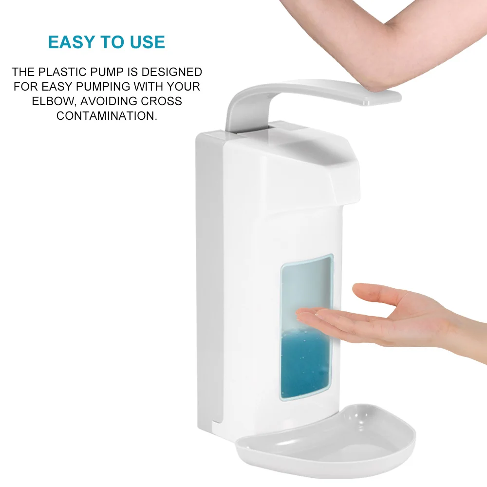 In Stock 1000ml Elbow Disinfection Dispenser Wall-Mounted Soap Dispenser Spray Hand Sterilizer Manual Type Medical Device image 2