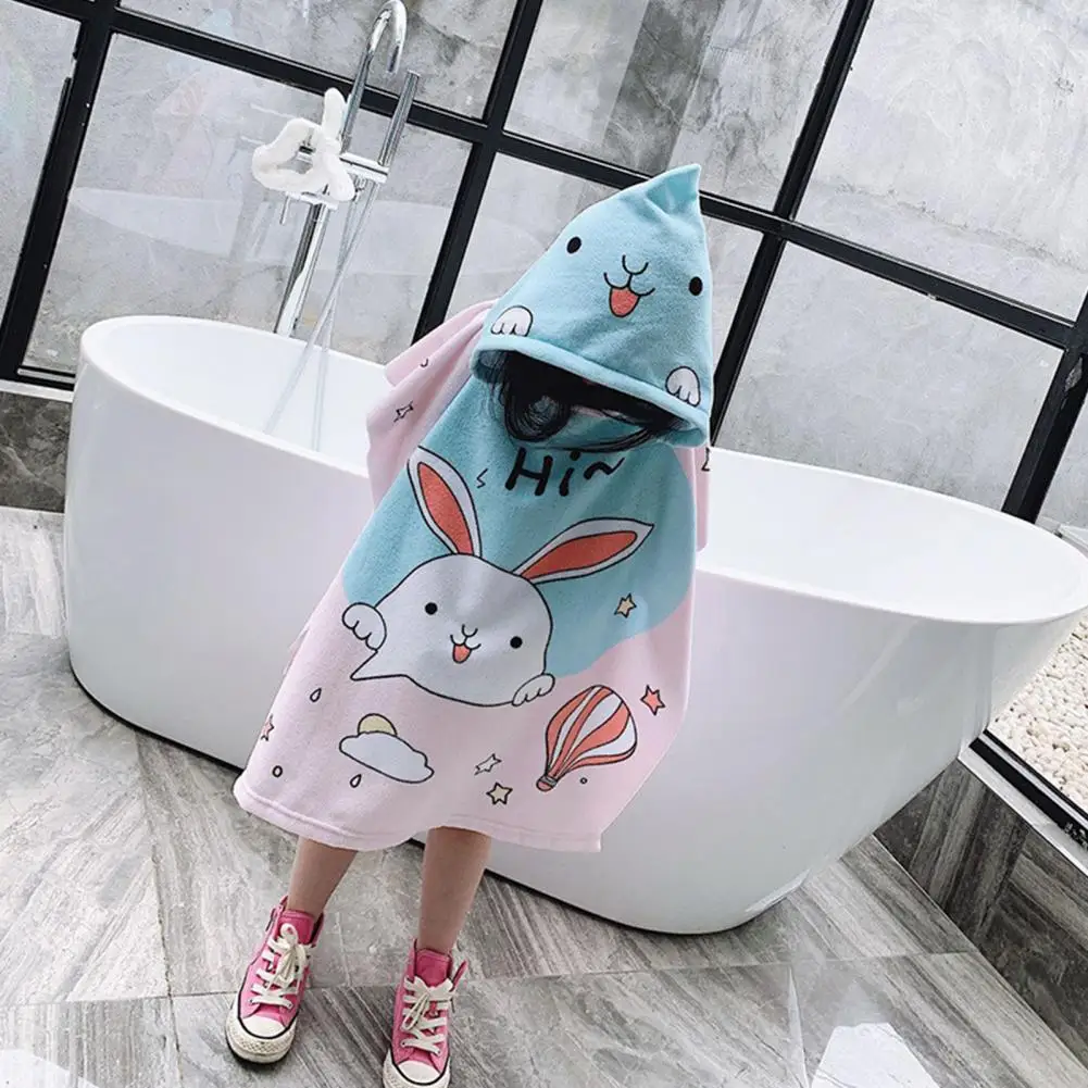 Towel Poncho for Children Microfiber Bathrobe Kids Surf Pool Changing Robe Girl Boy Quick Dry Beach Children\'s Swimming Towels