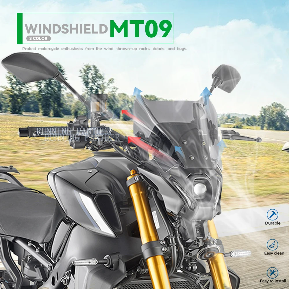 MT09 / SP 2021 Windscreen For Givi Windshield For Yamaha MT-09 MT 09 Wind Shield Screen Protector Parts Motorcycle Accessories