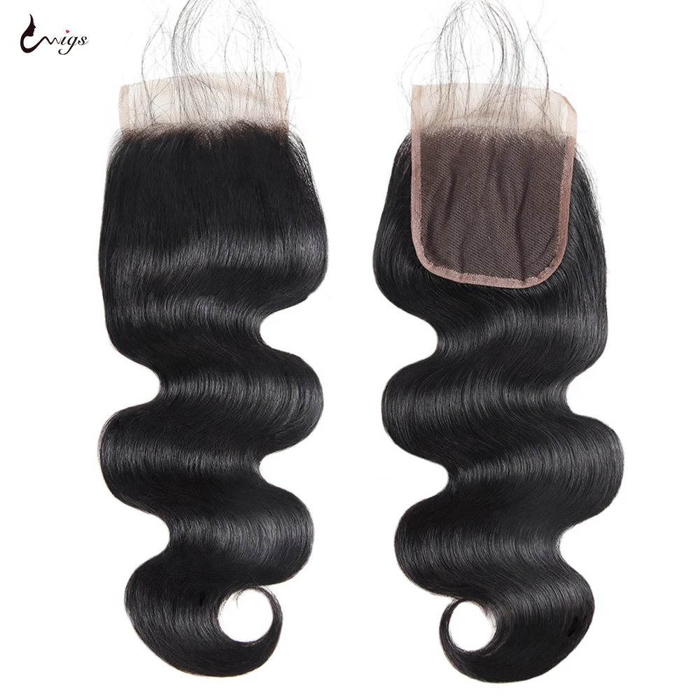 UWIGS Body Wave 4X4 Lace Closure Hair Human Hair Brazilian Remy Hair Body Wave Pre Plucked For Black Women Hair Extension DIY