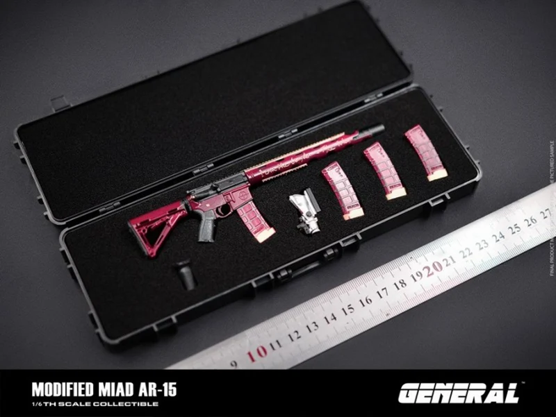 

In Stock GENERAL GA-009 1/6th Modified Miad AR-15 non-fired Model For Usual Doll Soldier Accessories