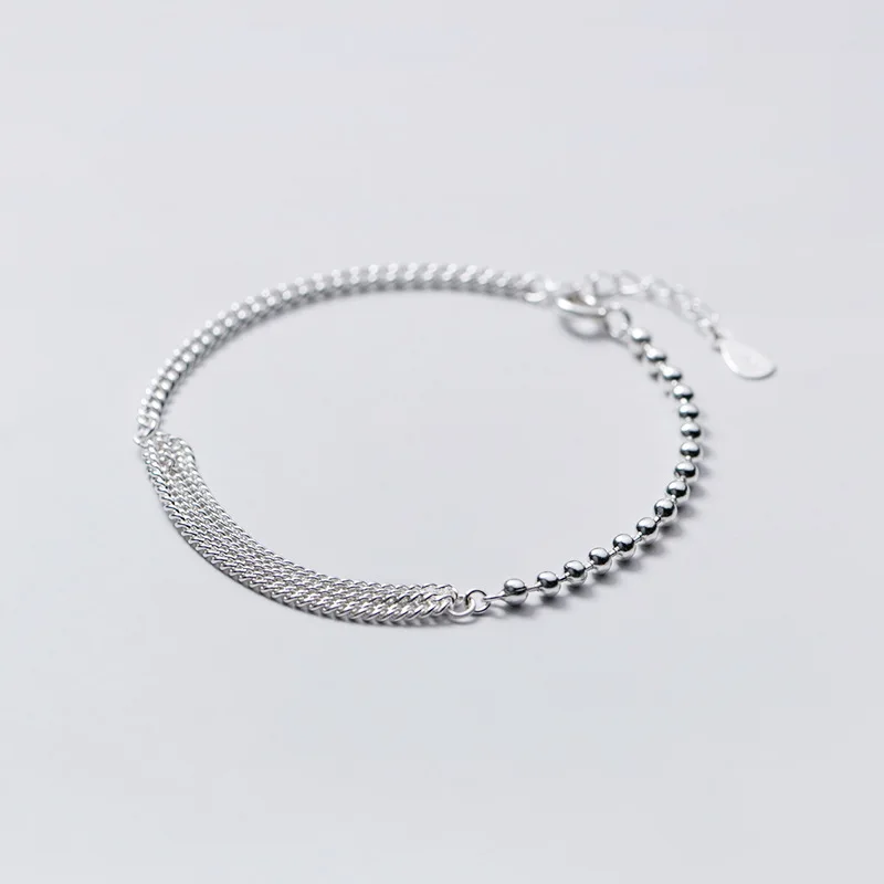 

MIQIAO 925 Silver Women's Bracelet On Hand Sterling Female Fashion Multi-layer Chain Simple Light Beads Charm Jewelry Ornament