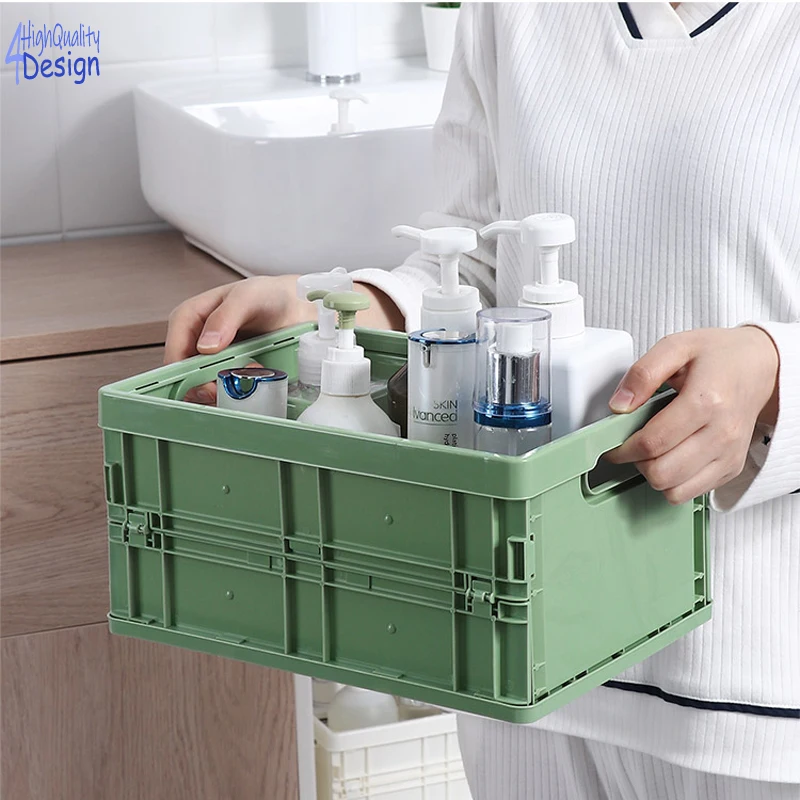 

Creative Collapsible Storage Box Plastic With Lid Student Book Organizer Case Household Toy Cosmetic Box