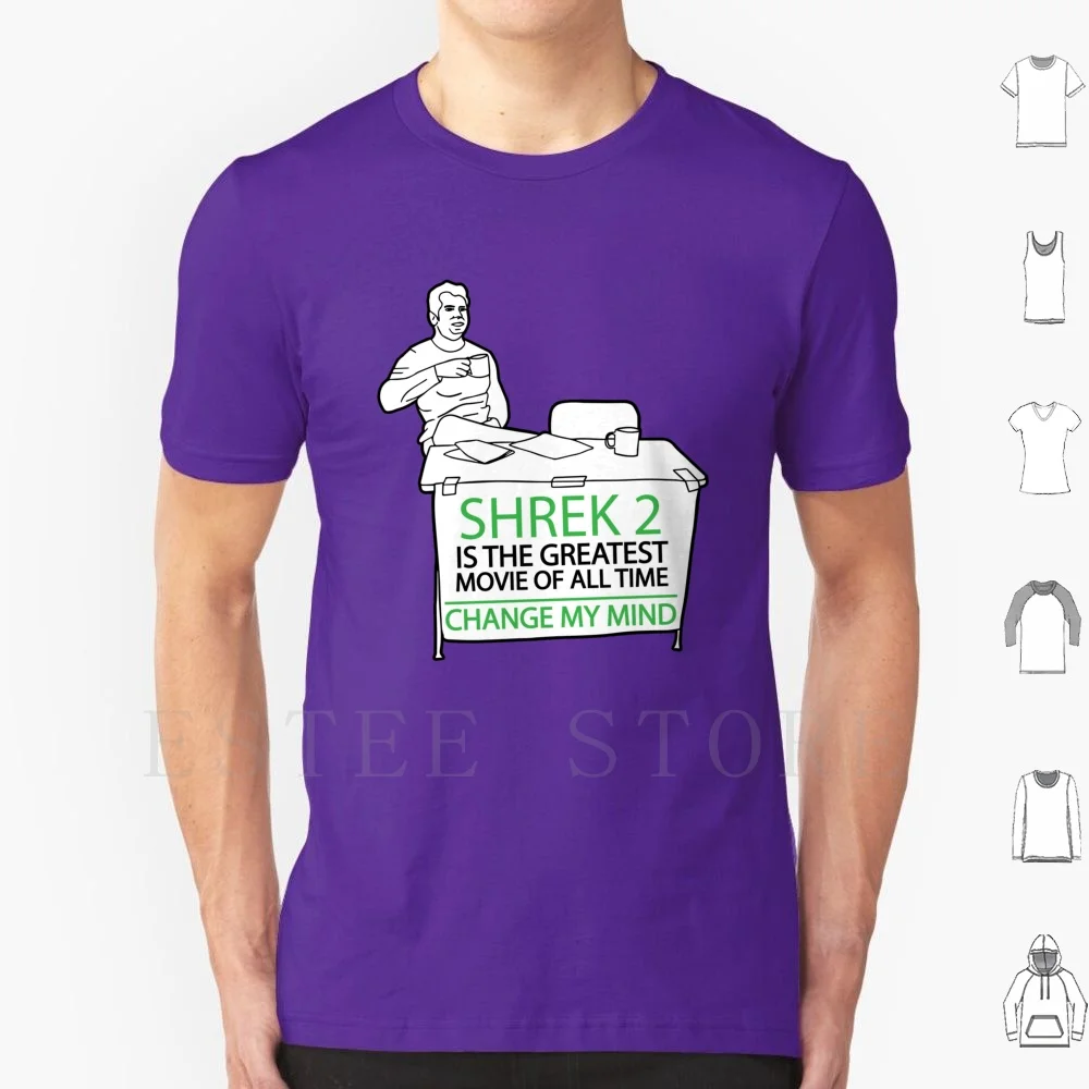 Change My Mind Shrek T Shirt Cotton Men DIY Print Meme Funny Internet Facebook Instagram Shrek Shrek 2 Donkey Change My Mind