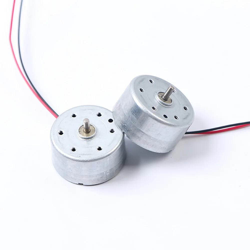 Mini moteur rond Micro 300 solaire DC 3V 4.5V 5V, pour lecteur CD, 2 broches, espacement des prises 2.0mm PH2.0mm, moteurs à brosse pour jouets