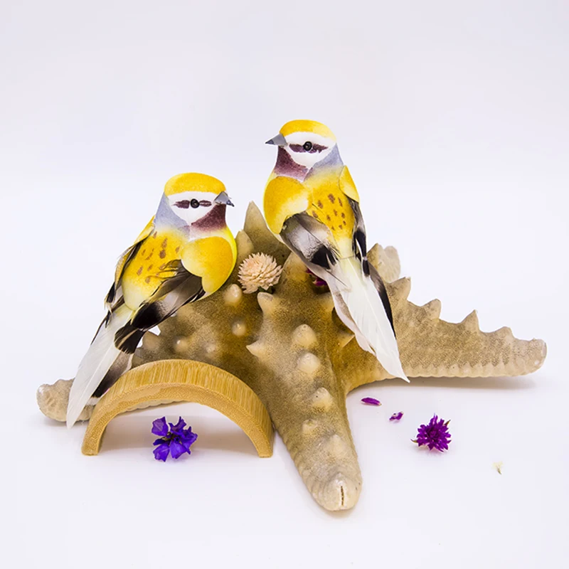 3 pc Feather simulation bird housewares holiday terrace and balcony decorations Christmas crafts decorations