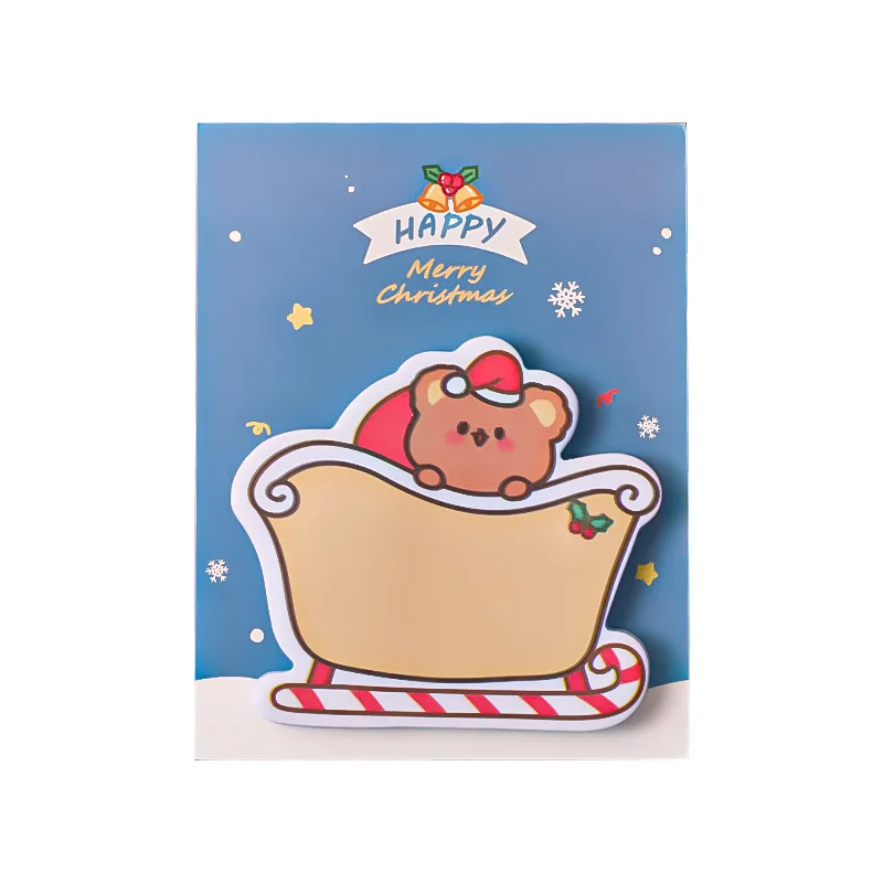 30 Sheets Christmas Cute Memo Pad Stickers Student Message Sticky Notes Paper Can Be Pasted Decorative Office Stationery Memo