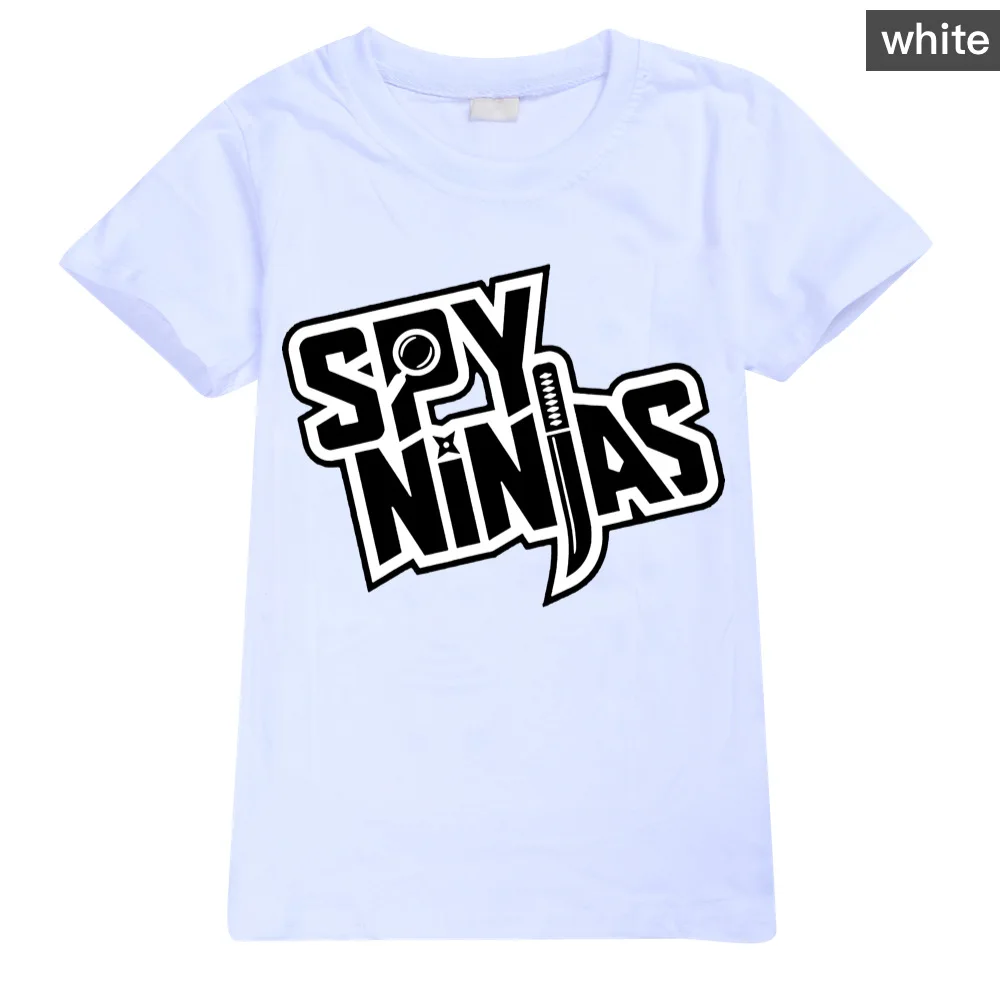 SPY NINJA-camiseta de verão para meninos e meninas, tops infantis com pescoço O, camisetas gráficas dos desenhos animados infantis, camisetas engraçadas de Harajuku, algodão, novo, 2024