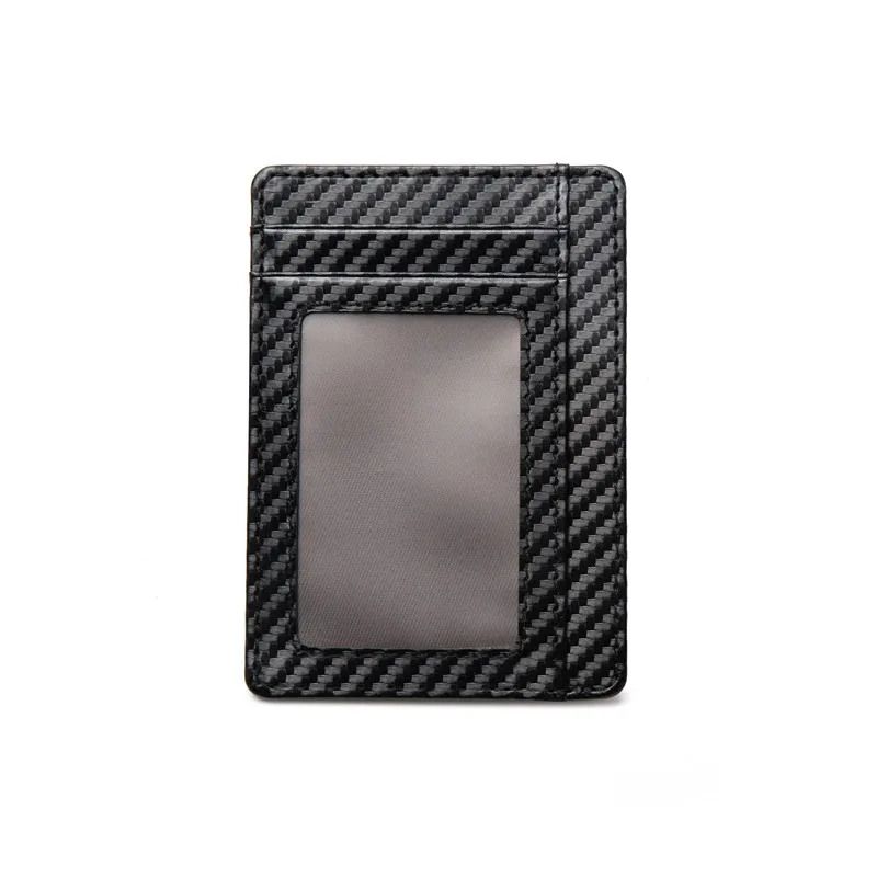 ZOVYVOL 2024 New Fashion Style Black Carbon Fiber Card Holder Slim Thin RFID Men Women Smart Small Wallet PU Leather Pocketbooks