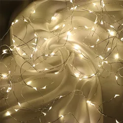 Fairy Lights AA Battery Powered 1M 10 2M 20 3M 30 5M 50 10M 100Leds Silver Led Copper Wire String Light Decorative Fairy Lights