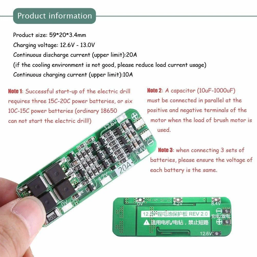 3S 20A 12,6 V Li-Ion Lithium-Batterie 18650 Ladegerät Schutz Bord PCB BMS Zelle Lade Schutz Modul