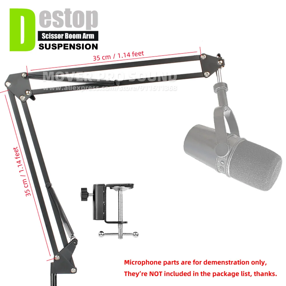 

Desktop Suspension Scissor Boom Arm Mic Rack For SHURE MV7 MV 7 Recording Microphone Stand Table Desk Hang Tabletop Mount Holder