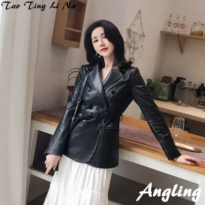 Top brand Spring 2020 Women Genuine Real Sheep Leather Jacket R24  high quality