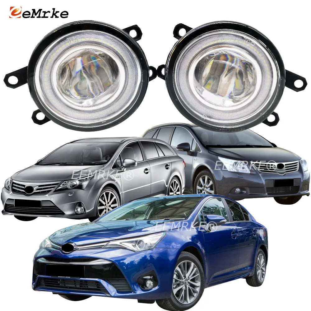 

2x LED Cut-Line Lens Fog Lights Lamp for Toyota Avensis T270 '10 '11 '12 '13 '14 '15 '16 '17 Angel Eye DRL Daytime Running Light