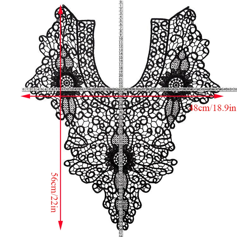 2019 High quality Hollow White Lace Fabric Embroidered Applique Neckline for Lace Collar DIY African Lace Fabric Sewing Supplies