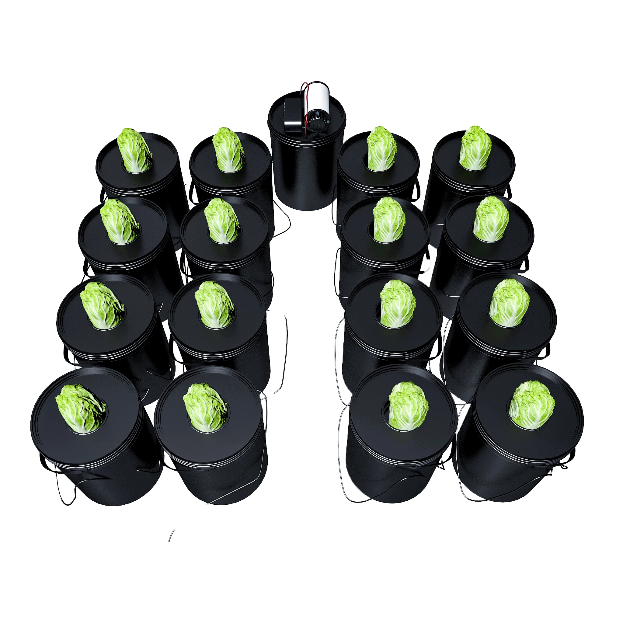 16 buckets DWC hydroponic system with reservoir complete indoor growing system for sale