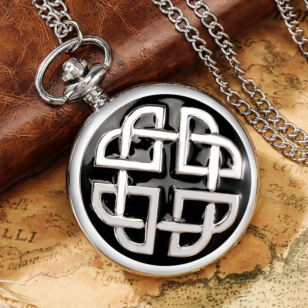

Black Epoxy Fashion Exquisite Vintage Pocket Watch with Accessory Watch Necklace Pendant Clock Chain Gifts