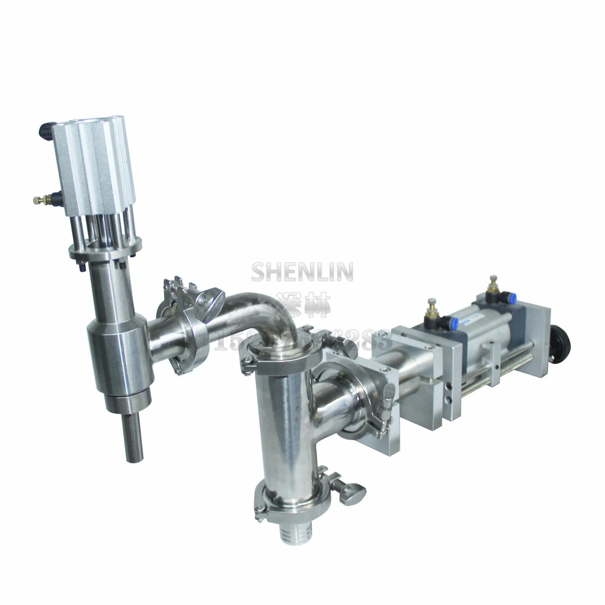 

Piston Filling Machine Section Outlet Vavle 3 way Check valve Stainless Piston Aircylinder, Main body of Liquid Bottling Filler