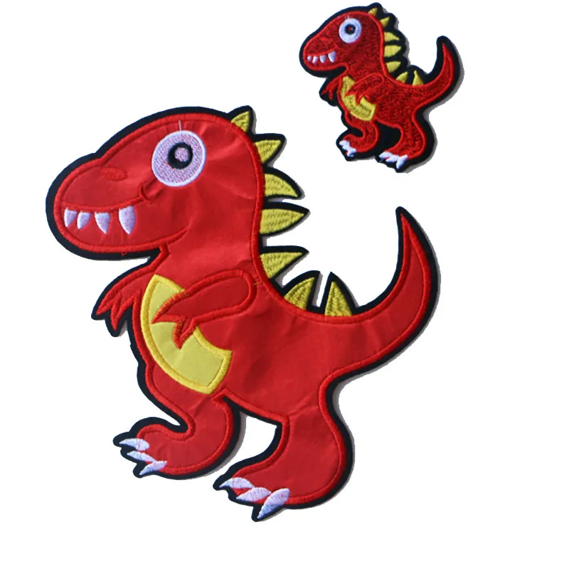 Cute Small Animal  3D Red Dinosaur Patch for Clothing Sticker for Children Boy Girl DIY Patches  T-shirt Heat Transfer Badges