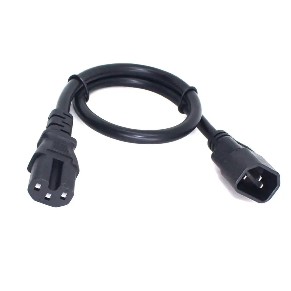 50cm IEC320 C14 Male Plug to IEC320 C15 Female Power Extension Cable 3G1.5mm square AC Extender Lead Cord