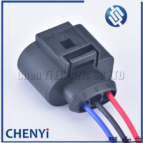 Imagen 2 del producto Enchufe 1J de la cola de cerdo del sensor automotriz de la serie 3.5 de 3 pines 0973723 1J0 973 723 Caja de conector para VW Jetta Golf A3 A4 Q5 Q3 con cable