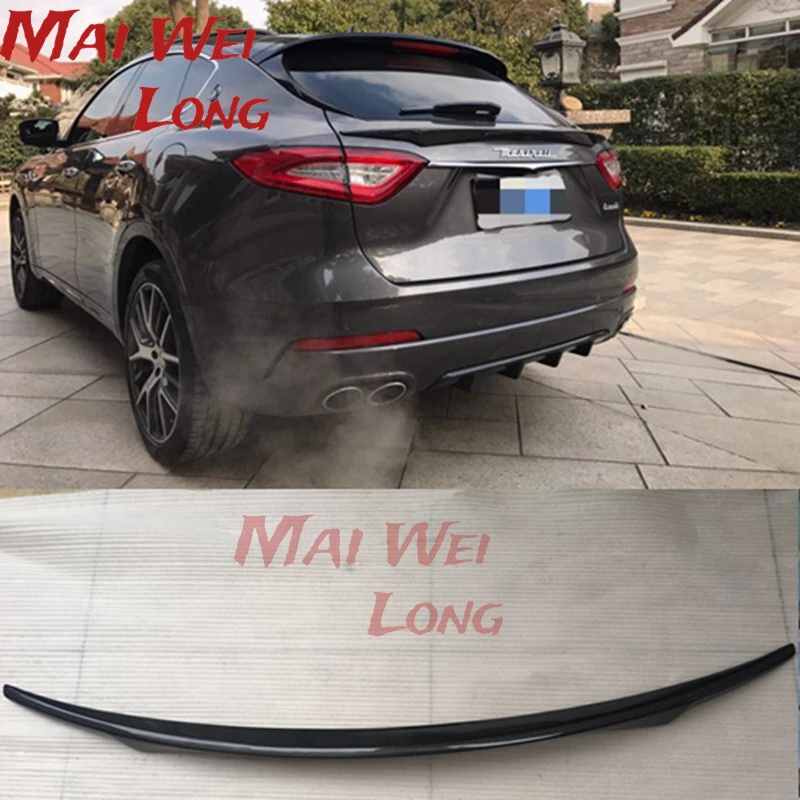 Carbon Fiber Rear Lip Middle Spoiler Window Wing for Maserati Levante S Sport Utility 4 Door Hatchback 2016-2017