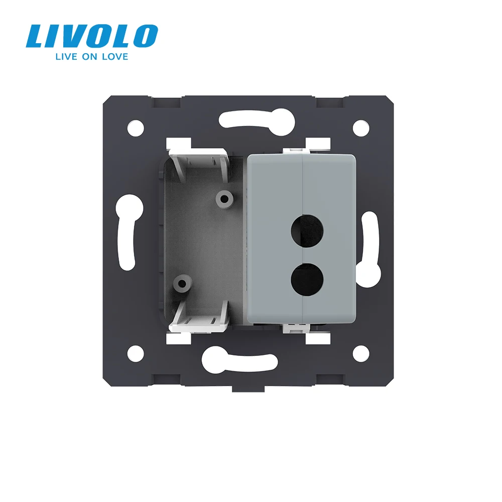 Livolo White Plastic Materials , Power Socket , EU  Standard DIY Parts, Function Key for USB Socket,VL-C7-1USB-11