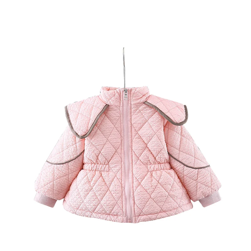 2022 autunno inverno moda bambino ragazza cappotto coreano carino caldo più spesso con cappuccio bambola collare giacca bambino borsa vestiti appena