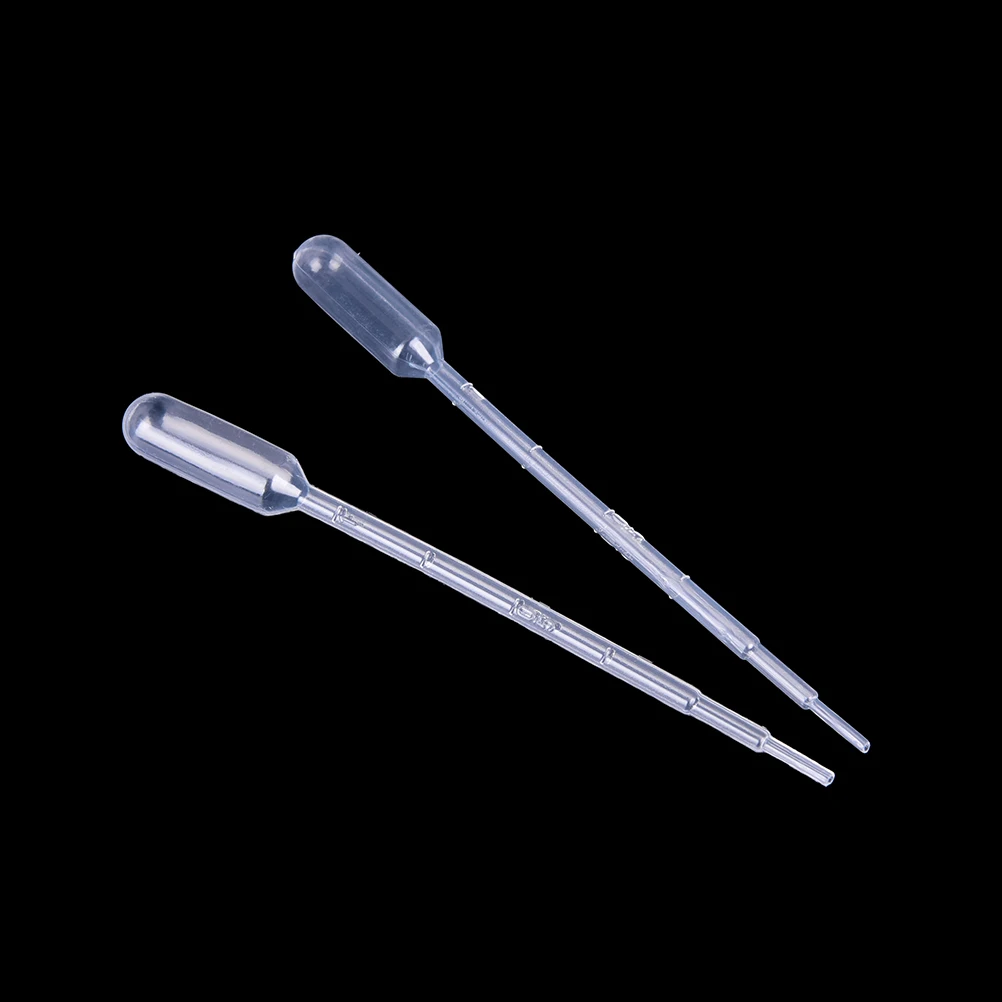 100 pièces en plastique Pasteur Pipette transfert Pipette compte-gouttes polyéthylène 0.2 ml/0.5 ml/1 ml/2 ml/3 ml outils de laboratoire Pipettes