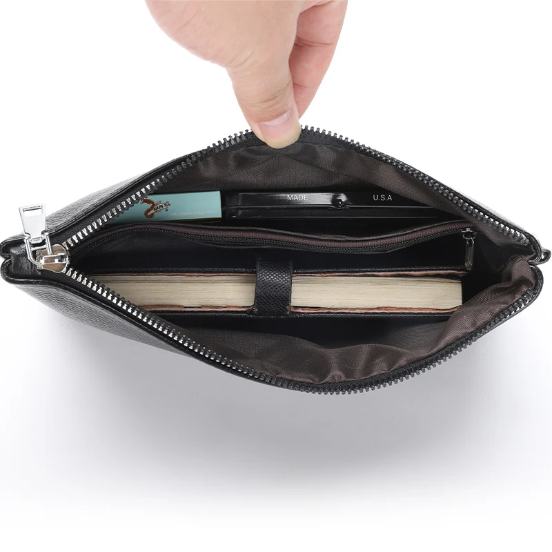 Cash Holder Bulrush Emboss Black Brown PU Leather Man Bag Day Clutch 2022 Long Design Fashion Man Wallet Purse Business Male Bag