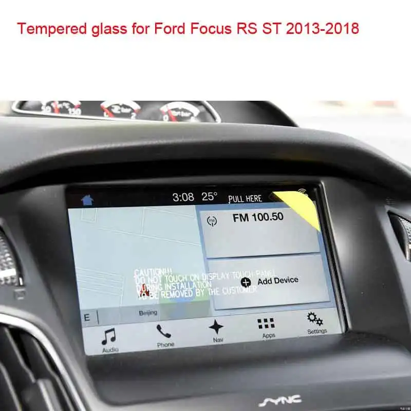For Ford Focus RS ST SYNC2 SYNC3 2013-2018 8 Inch GPS Navigation Screen Tempered Glass  Protector Film Auto Interior Accessories