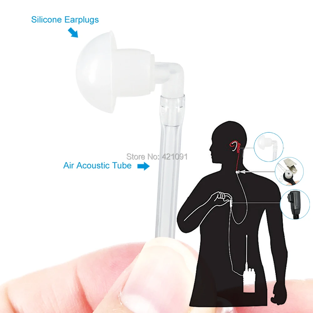 Auriculares de tubo acústico de aire, auriculares con micrófono para Motorola GP328, GP338, GP340, GP380, PRO5450, PRO5150, Walkie Talkie, Radio