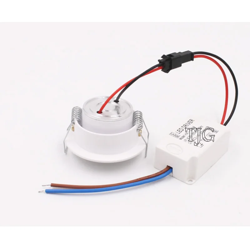 

3W AC85-265V Dimmable Recessed LED Spot Light Led Bulb Cutout 45mm With Driver Aluminum Round LED Dimmable Ceiling Downlight