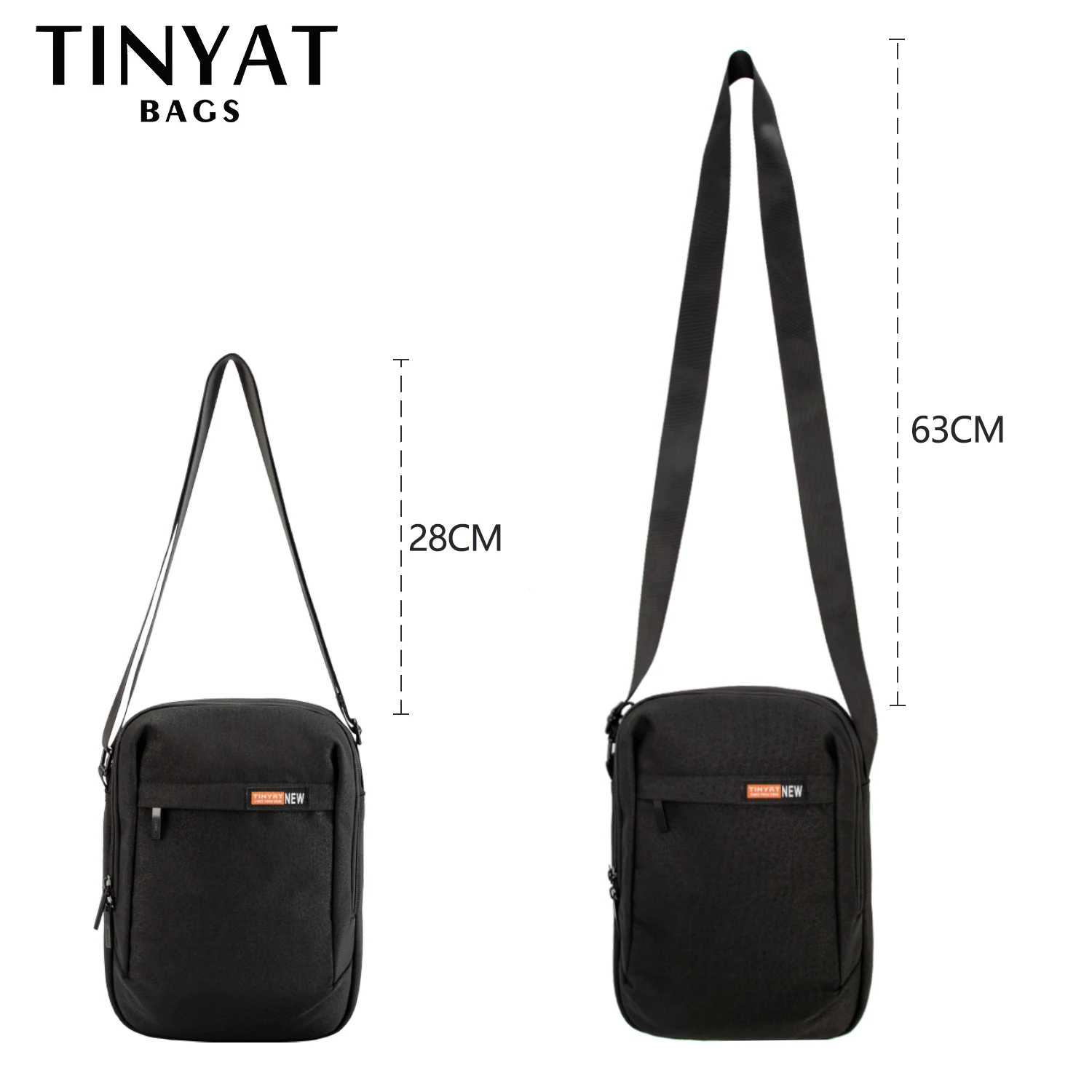 Imagem -06 - Tinyta Bolsas de Ombro dos Homens para 9.7 Pad Almofada Bolsos à Prova Impermeável Água Casual Crossbody Bolsa Lona Preta Bolsa Mensageiro Ombro