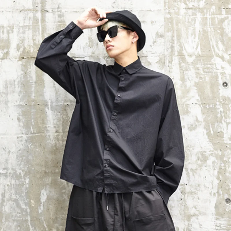 

Men's Long-Sleeve Shirt Spring And Autumn New Basic Dark Daily Casual Fashion Popular Versatile Loose Oversized Shirt