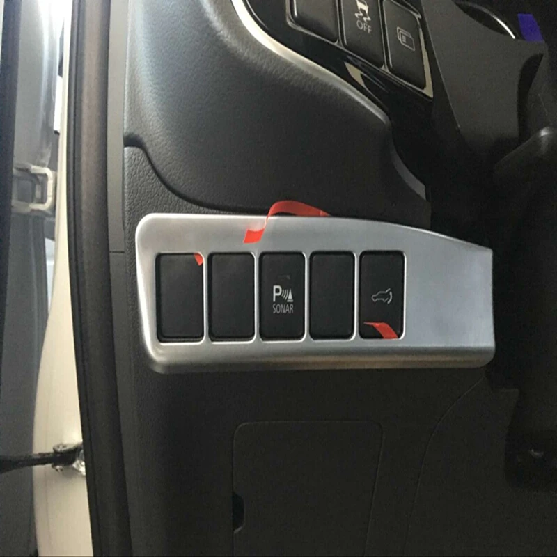 

ABS Matte For Mitsubishi Outlander 2015 2016 2017 Car front head lamp fog light Switch panel frame cover Trim accessories 1pcs