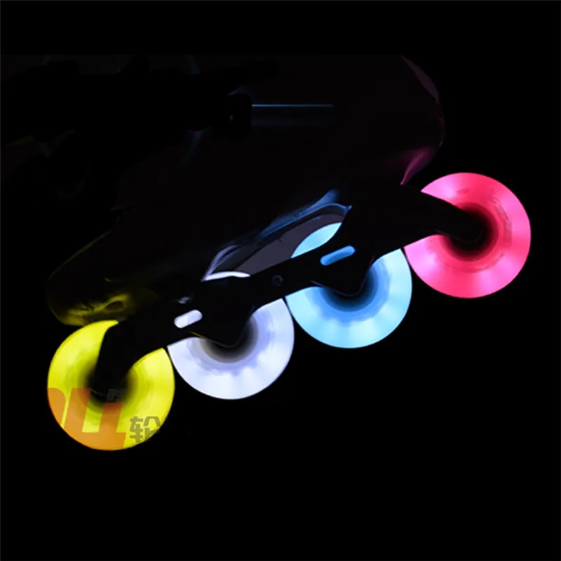 4 pcs 85A 62mm 64mm 68mm 70mm 72mm 76mm 80mm Luminous LED Shine Roller Wheel for Kids Adults Skating Patines with Magnetic Core