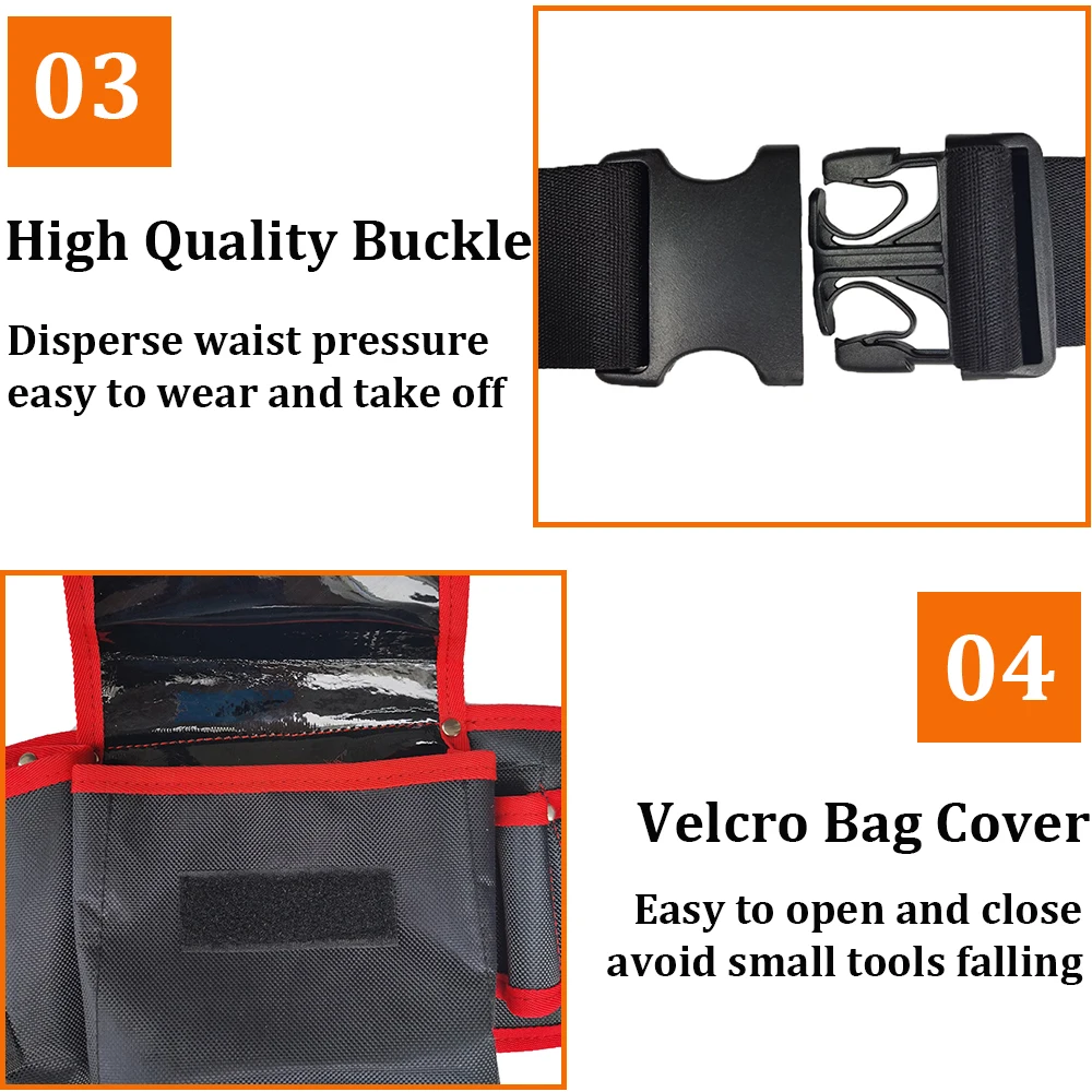 Electrician Tool Bag Multi-function Waist Pack Pouch Repair Tool Belt Bag Organizer Screwdriver Wrench Storage Holder